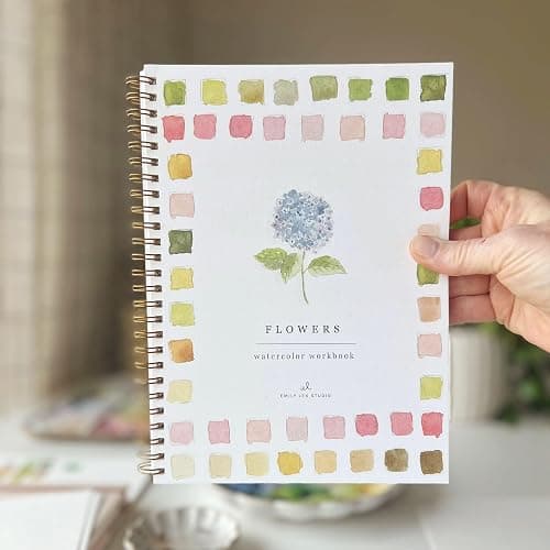 Flowers Watercolor Workbook by Emily Lex Studio, 12 Beginner Friendly Sketched Illustrations, Lay Flat Spiral Pages, 6.5 x 9 inch, 120lb Watercolor Paper thumbnail 9