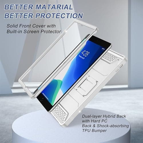 Soke Case for iPad 9th/8th/7th Generation 10.2-Inch (2021/2020/2019 Release), with Built-in Screen Protector and Kickstand, Rugged Full Body Protective Cover for Apple iPad 10.2 Inch - Light Gray thumbnail 4