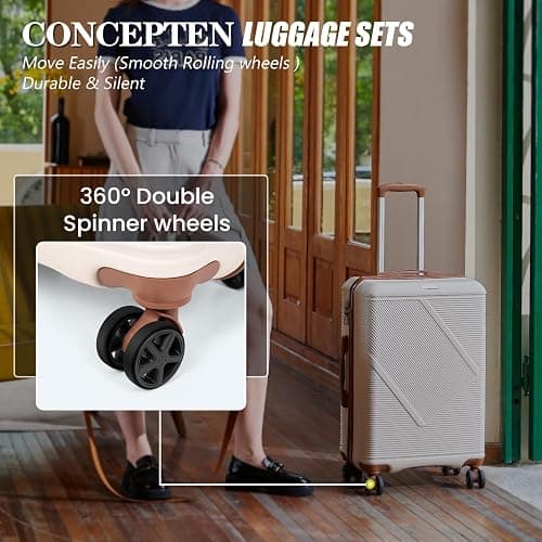 Luggage Sets 5 Piece, Suitcases with Wheels, Lightweight Travel Luggage Set with TSA Lock, ABS Hardshell Carry On Suitcase Set, Black thumbnail 4