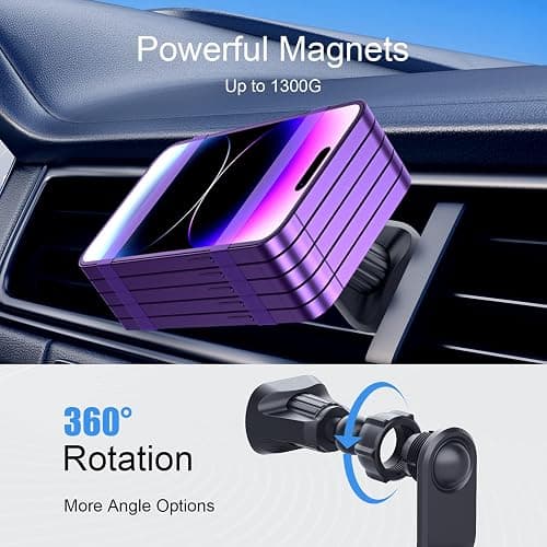 MAGJIEYX for Magsafe Car Mount Charger for Auto-Alignment Magnetic Wireless Charger iPhone 12/13/14/15/16Pro Max/Plus/Mini/Magsafe Case Air Vent and Dashboard Phone Holder with Fast 36W QC 3.0 Adapter thumbnail 4