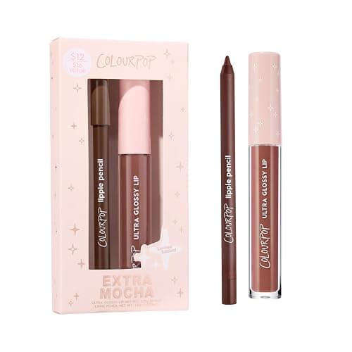 ColourPop Extra Mocha Lip Kit - High-Pigment, Long-Lasting & Sharpenable Lip Liner and Lip Gloss with High-Impact Color - Includes Shades Pitch & Ciao Babe (2 Count) - Image 1