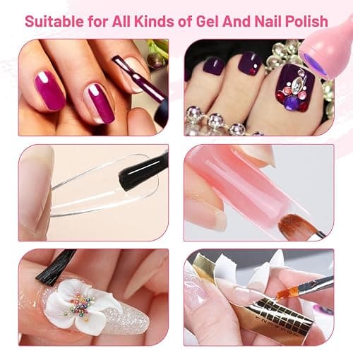 AORAEM LED Nail Lamps 3W Flexible Gooseneck Lamp Quicky Dry Nail Manicure Dryer Gel Polish Curing Light Plug Play Portable Flash Cure Light for Gel Nails Home DIY Professional Nail Tools Pink thumbnail 6
