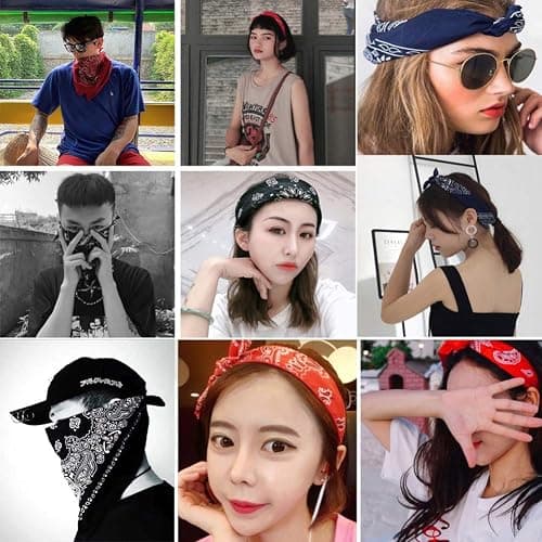 16pcs Bandanas Multi-Purpose Party Outdoor Favor Scarf Headband Handkerchiefs for Women Men Boy Girls thumbnail 7