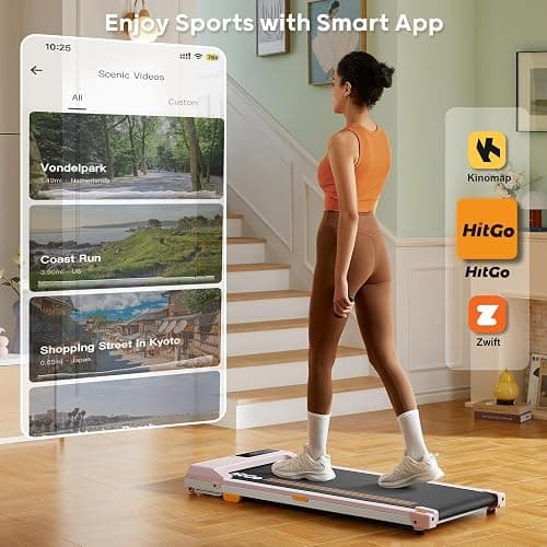HitGo Under Desk Treadmill - 2 in 1 Walking & Jogging Pad, Portable with Remote Control & App, 2.5HP Compact for Home Office thumbnail 2
