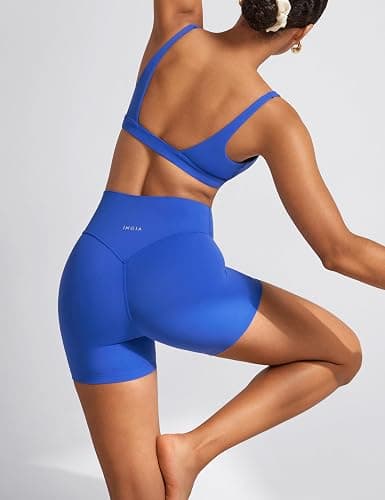INGIA High Waist No Front Seam Biker Shorts 4 '' | Running, Volleyball, Spandex, Yoga, Gym, Workouts, for Womens thumbnail 6