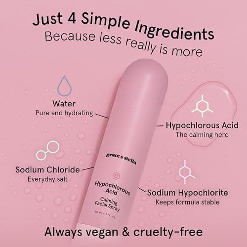 grace & stella Hypochlorous Acid Spray - Gentle Face Spray to Calm Redness & Flare-Ups - Soothing Facial Mist for Sensitive Skin (120 ml/4.22 fl oz) thumbnail 5