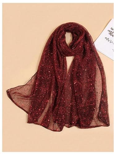 Floerns Women's Sequin Bandana Square Scarf Silk Scarves Mesh Shawl and Wrap for Evening Dresses thumbnail 3