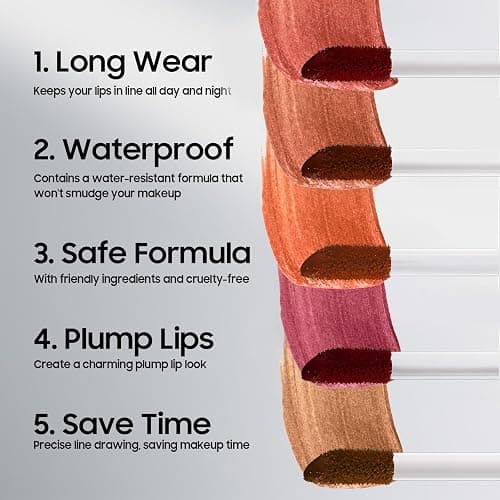 dfjdskl Lip Stain - Long Wear Tattoo Lip Liner, Waterproof & Transfer-proof Peel Off Lip Stain with Matte Finish, Lip Tint For All Skin Types, Gifts for Women (Rose) thumbnail 4