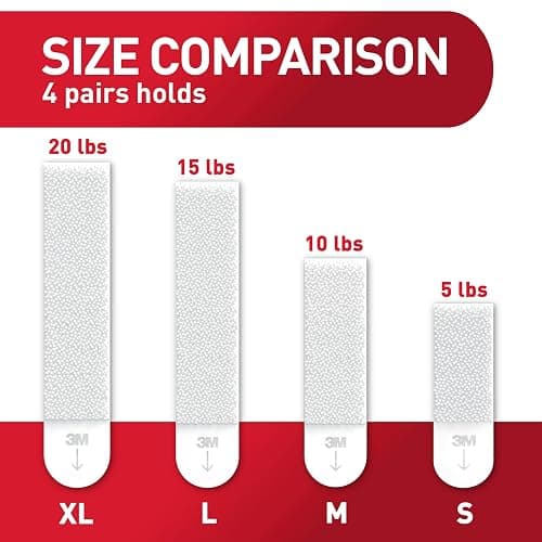 Command 20 lb XL Heavyweight Picture Hanging Strips 16 Pairs (32 Command Strips), Damage Free Hanging Picture Hangers, Heavy Duty Wall Hanging Strips for Home Decor, White Adhesive Strips - 16 Pairs thumbnail 5
