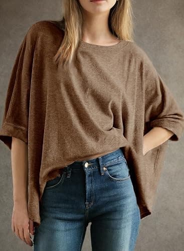 Dokotoo Summer Shirts 2025 Womens Solid T Shirts for Women Loose Oversized Tops Basic Tee thumbnail 2
