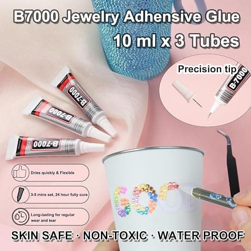 56 Colors Rhinestones for Bedazzling, 2 Boxes 3mm Multicolor Resin Jelly Flatback Gems with 3 Pcs B7000 Jewelry Glue & Tools, Bedazzler Kit for DIY Crafts Book Clothes Makeup Shoes Gifts Decor thumbnail 6