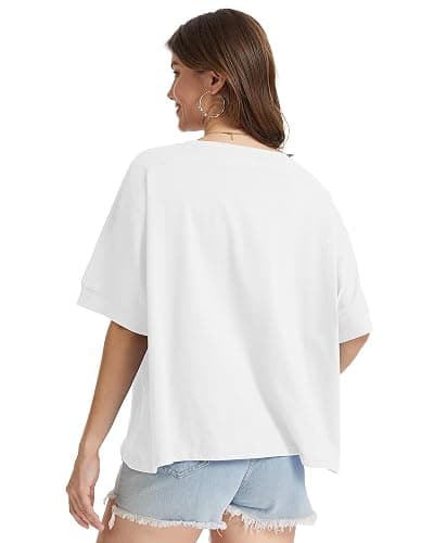 rosemia Oversized Tshirts for Women Summer Graphic Half Sleeve Crop Tops Casual Blouses 2026 thumbnail 6