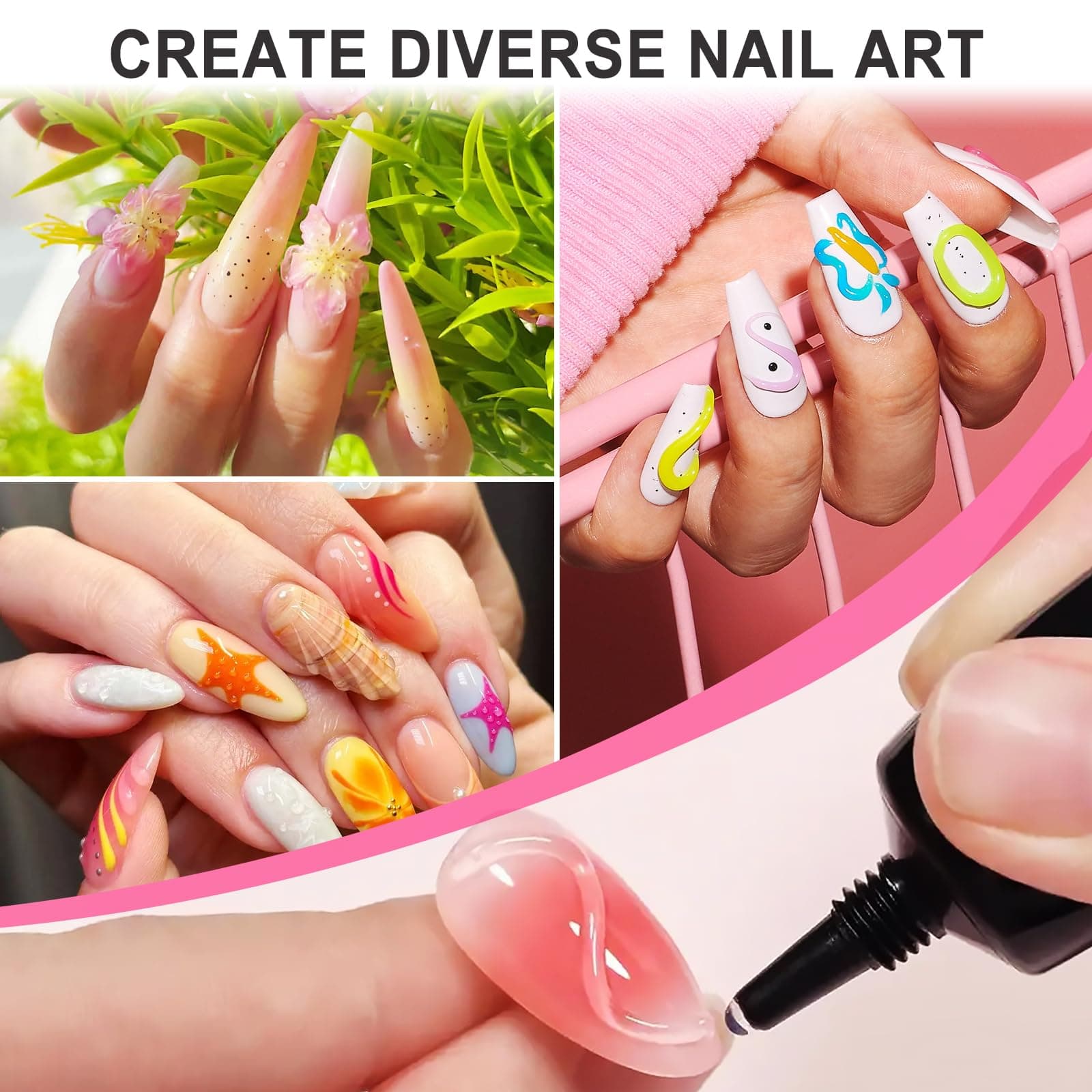Sularpek 2Pcs 15G Gel 3D Nail Art Multi Functional Culture Transparent Sculpture for Nail Art for Nail Charms DIY Design Sculpture Styling Home thumbnail 7