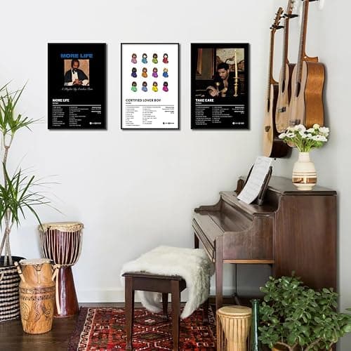 Anslivle Drake Album Cover Poster, Framed 3-Piece Drake Music Posters, Hip Hop Poster, HypeBeast Album Print 12x16in thumbnail 7