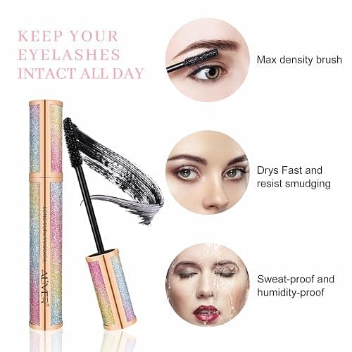 4D Silk Fiber Lash Mascara - Luxuriously Longer, Voluminous Eyelashes, Waterproof Tubing Mascara in Black, Natural Lengthening, Smudge-proof, Hypoallergenic, No Clumping, Easy to Apply & All Day Full thumbnail 2