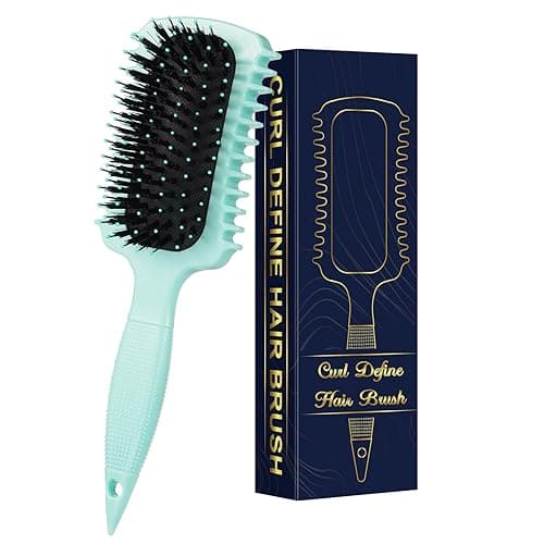 Curl Defining Brush, Volume Curly Hair Brush Products for Effortlessly Detangling Shaping and Styling Women's Men's Curls on All Wet or Dry Hair Types, Reduces Frizz (Green 1PC) - Green 1PC