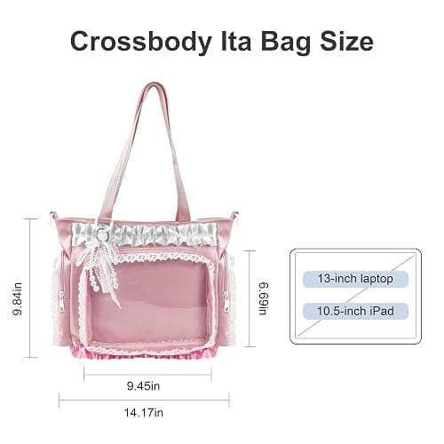 KJEYOB Ita Bag,DIY Clear Pin Display Bag with Insert and Accessories,Anime Kawaii Ita Crossbody Purse,Women Y2K Shoulder Bags thumbnail 2