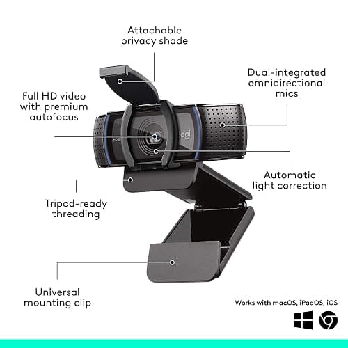 Logitech C920e HD 1080p Mic Disabled Webcam Certified Zoom and Microsoft | Certified for Zoom and Microsoft Teams, TAA Compliant thumbnail 7
