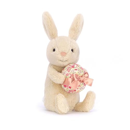 Jellycat Bonnie Bunny with Egg Stuffed Animal, 7 inches - Rabbit & Bunny Plush Toy - Easter Gift & Décor - Egg - Image 1