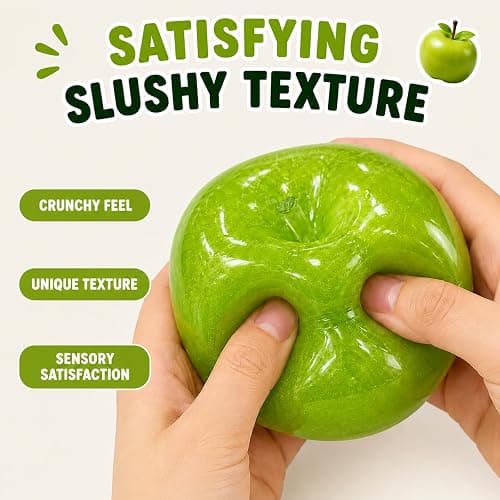 Slush Apple Squishy, Clear Fruit Squishy, Soft Slow Rising Ball Relief Fidget Toy (Pink) thumbnail 3