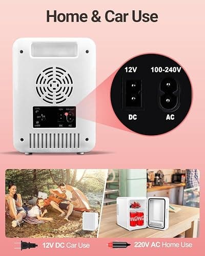 NISHCON Portable Mini Fridge for Skincare Beauty Cosmetic Makeup, 4-Liter Thermoelectric Cooling and Warming Skin Care Refrigerator With Mirrored Door and Dimmable LED Light, White thumbnail 9