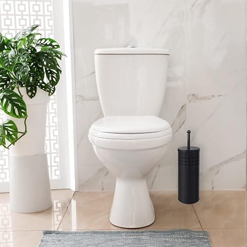 Blue Donuts Toilet Plunger with Holder for Bathroom, Multi Drain Suitable Also for Bathtubs, Quick Dry, Black thumbnail 7