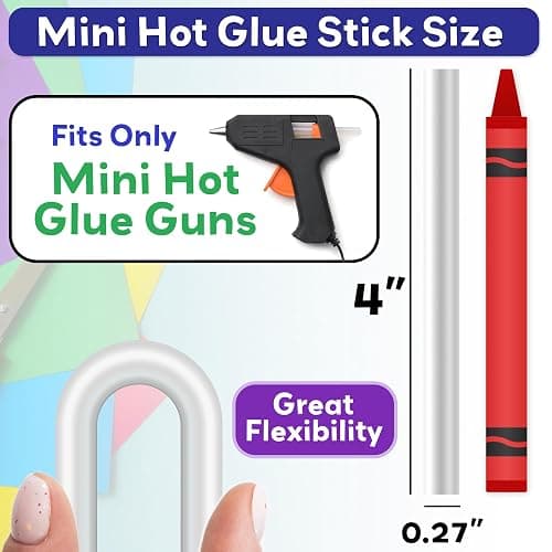 Innovative Haus Mini Hot Glue Sticks for Mini Glue Guns, Clear, 200 Pack | Bulk Craft Adhesive, Small 4" x 0.27" Size, Transparent, Quick-Drying, Dual Temp, Bonds Wood, Metal, Glass, Fabric, Foam thumbnail 2