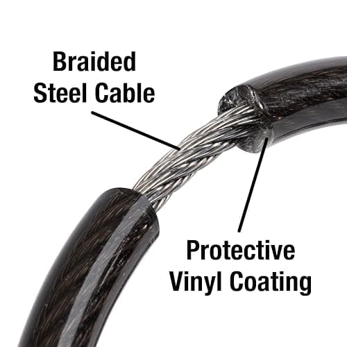 Master Lock Cable Bike Lock 4' x 5/16" Black 8143D | Combination Bike Lock Metal Cable Weather Resistant Vinyl Coating for Outdoor Equipment, Bicycles, thumbnail 4