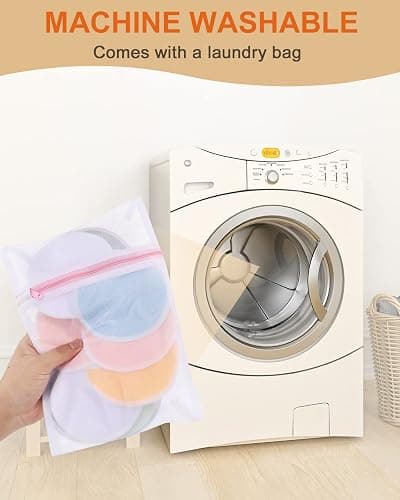 Lictin 12 pcs (6 Pairs) Nursing Pads Set Nursing Pads Washable Organic Bamboo Nursing Pads Reusable Nursing Pads Washable Soft Absorbent Nursing Pads with 1 Laundry Bag and 2 Organza Bags thumbnail 5