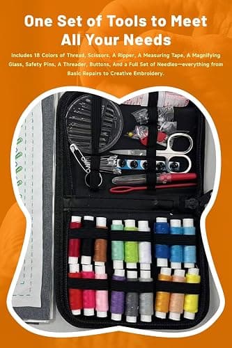 2026 New Embroidery Stitch Book Kit, Sew Anywhere with Instructional Tutorial 106 Pattern All-in-One Embroidery Stitch Book & Sewing Kit 86 PCS, Hand Embroidery Patterns Kit for DIY and Sew Enthusiast thumbnail 3