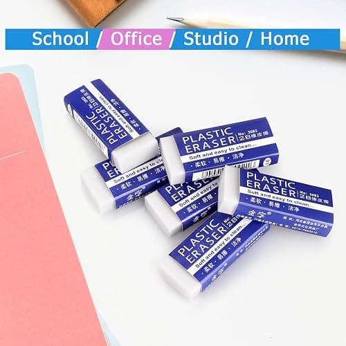 Tamaki Erasers, Large, White, 6 Pack | Erasers for School Office, Art Eraser for Drawing thumbnail 5