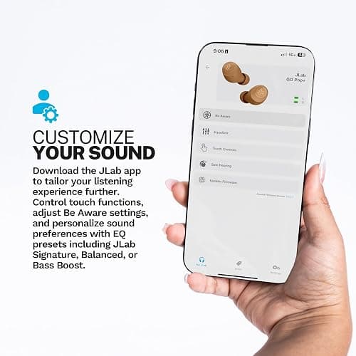 JLab Go Air Tones+ True Wireless Earbuds Designed with Auto On and Connect, Touch Controls, 32+ Hours Bluetooth Playtime, EQ3 Sound, and Dual Connect, Natural Earthtone Color (4625 W) thumbnail 2