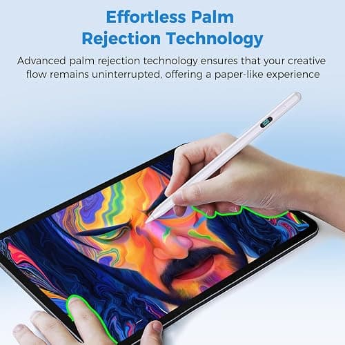 iPad Pencil with Magnetic&5 Extra Tips,USB-C Faster Charge,Stylus Pen Compatible with iPad 6-11th/A16,Air M3/M2/3-5th,Pro M4/11/12.9/13inch,Mini 5th-7th/A17Pro (White) thumbnail 5