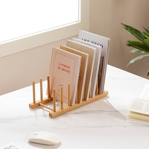 HBlife 2-Pack Bamboo Wooden Dish Rack Holder Space-Saving Vertical Organizer for Plates, Cups, Pots, Lids, Bowls & Cutting Boards Kitchen Cabinet & Counter Storage thumbnail 7