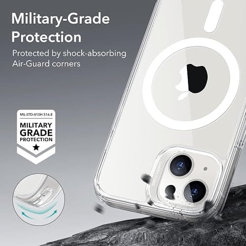 ESR for iPhone 14/iPhone 13 Case, Compatible with MagSafe, Classic Hybrid Magnetic Mobile Phone Case iPhone 14/13 Case, Military Standard, Drop Protection, Clear thumbnail 5