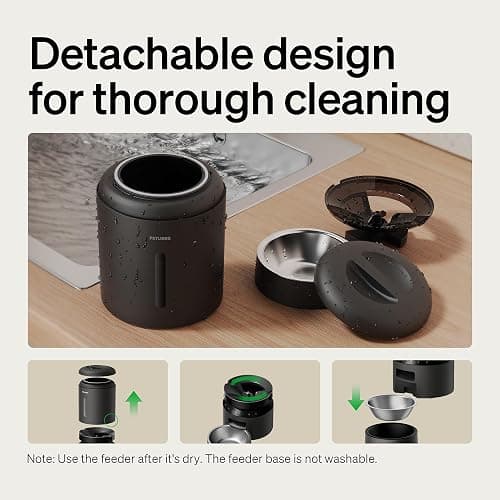 PETLIBRO Automatic Cat Feeder, 5G WiFi Automatic Dog Food Dispenser with Freshness Preservation, 5L Timed Pet Feeder with Low Food Sensor, Up to 10 Meals Per Day, Granary Black thumbnail 8