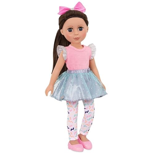 Glitter Girls – 14-Inch Fashion Doll – Brown Hair & Purple – Blue Eyes – Poseable Arms & Legs – Ruffle Outfit & Hair Bow – 3+ Years– Candice thumbnail 4