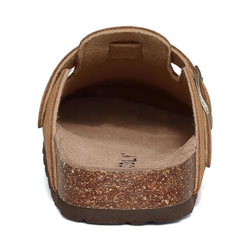 ODOLY Genuine Suede Clogs for Women Men Soft Cork Footbed Leather Mules Comfort Potato Shoes with Arch Support thumbnail 4