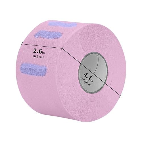 Barber Neck Strips - 5 Rolls 500 Pieces Pink, Disposable & Flexible Water-Resistant Self-Adhering Paper for Salon Hair Cutting & Styling thumbnail 4