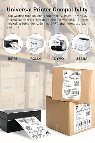 Bulk 4x6 Thermal Labels - 6000 Adhesive Labels | Smudge-Resistant & BPA-Free | Thermal Printer Compatible thumbnail 9