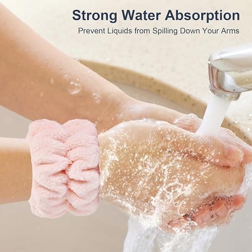 Wrist Bands for Washing Face, Microfiber Wrist Towels for Washing Face, Spa Wristbands for Washing Face, Face Wash Wristbands, Arm Bands for Washing Face for Woman Children thumbnail 3