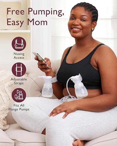Momcozy Hands Free Pumping Bra, Adjustable Breast-Pumps Holding and Nursing Bra, Pumping & Nursing Bra in One thumbnail 3