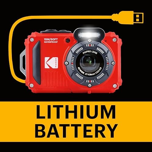 KODAK PIXPRO WPZ2 Rugged Waterproof Digital Camera 16MP 4X Optical Zoom 2.7" LCD Full HD Video, Red thumbnail 6