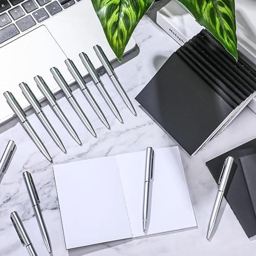 24 Pcs Mini Pocket Notebook Set, 2.5" x 4" Small Kraft Notebook Ballpoint Pen Bulk, Tiny Blank Paper, Mini Journal Sketchbooks Composition for Men Woman School Office Travel Gifts(Black Color) thumbnail 2