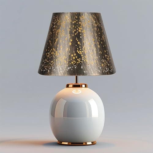 Etched Starlight 𝐌𝐞𝐭𝐚𝐥 𝐋𝐚𝐦𝐩 𝐒𝐡𝐚𝐝𝐞𝐬 𝐬𝐞𝐭 𝐨𝐟 𝟐 Top 6‘’ Bottom 10‘’ Height 7.5" Barrel Shade Lampshades Fits Most Table Lamp and Floor Lamp Spider Outer Bronze and inner Gold thumbnail 5