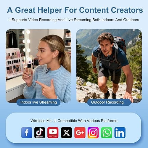 2 Pack Wireless Lavalier Microphone for iPhone iPad Android, Plug & Play Lapel Mic with Noise Reduction, Professional Mini Mic for Video Recording, YouTube TikTok Vlog Podcast Interview Livestream thumbnail 6