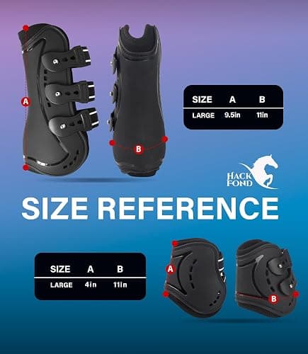 HackFond Horse Tendon Boots, Fetlock Boots & Open Front Boots for Jumping, Set of 4, Horse Protection Leg Guard thumbnail 7