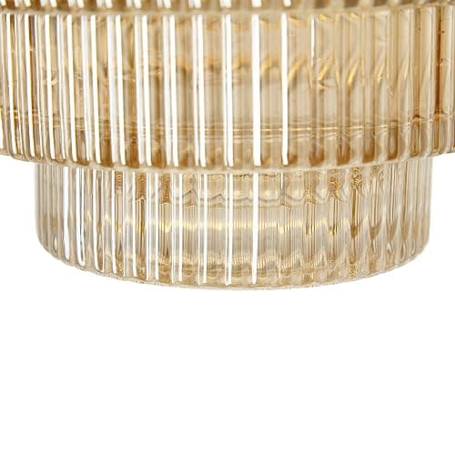 A&B Home Amber Fluted Geometric Vase - Tiered Decorative Glass Vase, Tabletop Home Decor, Bedroom Living Room Accent Piece Entryway Console Table Sideboard Flower Vase, 9" x 9" x 10" thumbnail 9