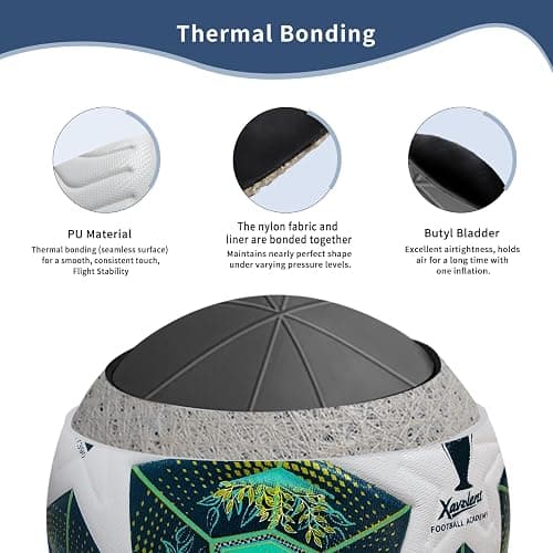 XAVOLENT Professional Soccer Ball Size 5,4 | Thermal Bonded Waterproof PU Match-Quality Training Ball with Pump thumbnail 6