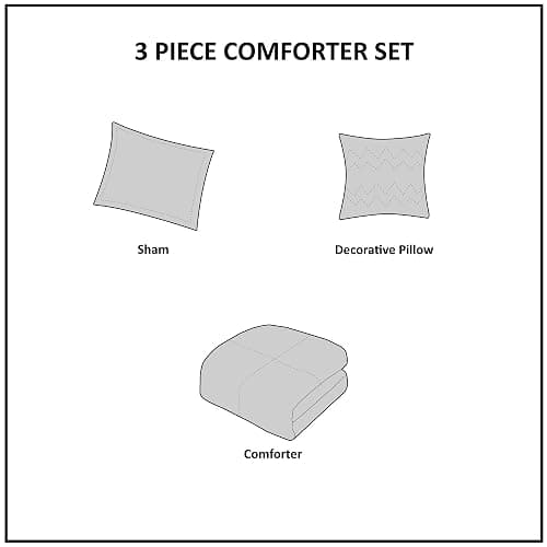 Madison Park Zuri Faux Fur Comforter Set, Full/Queen, 4 Piece, Snow Leopard | All Season, Ultra Soft, Bedding for Bedroom, Striped Pattern, Quilted, Plush, OEKO-TEX Certified thumbnail 6